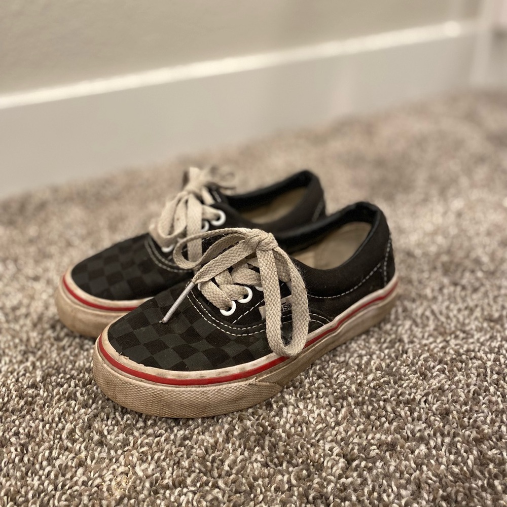 Vans Era Unisex Black Checkerboard Lace Up Skate Shoes